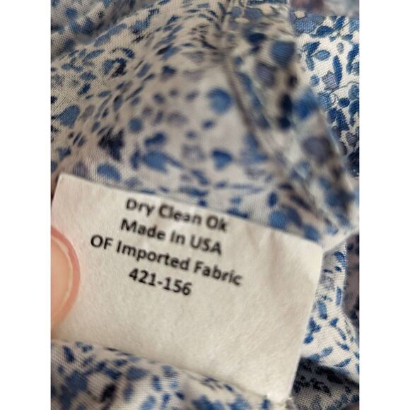 Sara Campbell Women Blue Floral Print Organic Cotton Blouse Size Medium - Picture 12 of 12